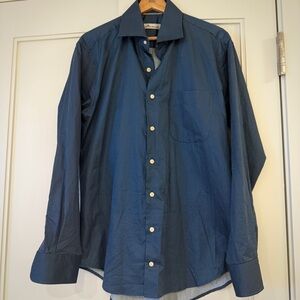 Peter Millar navy blue patterned button down size medium